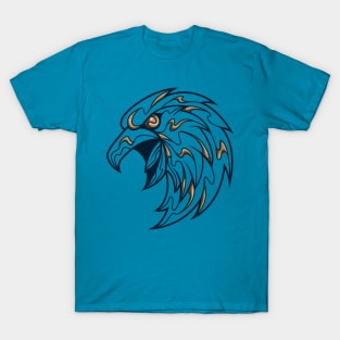 blue and bronze smart eagle, line T-Shirt